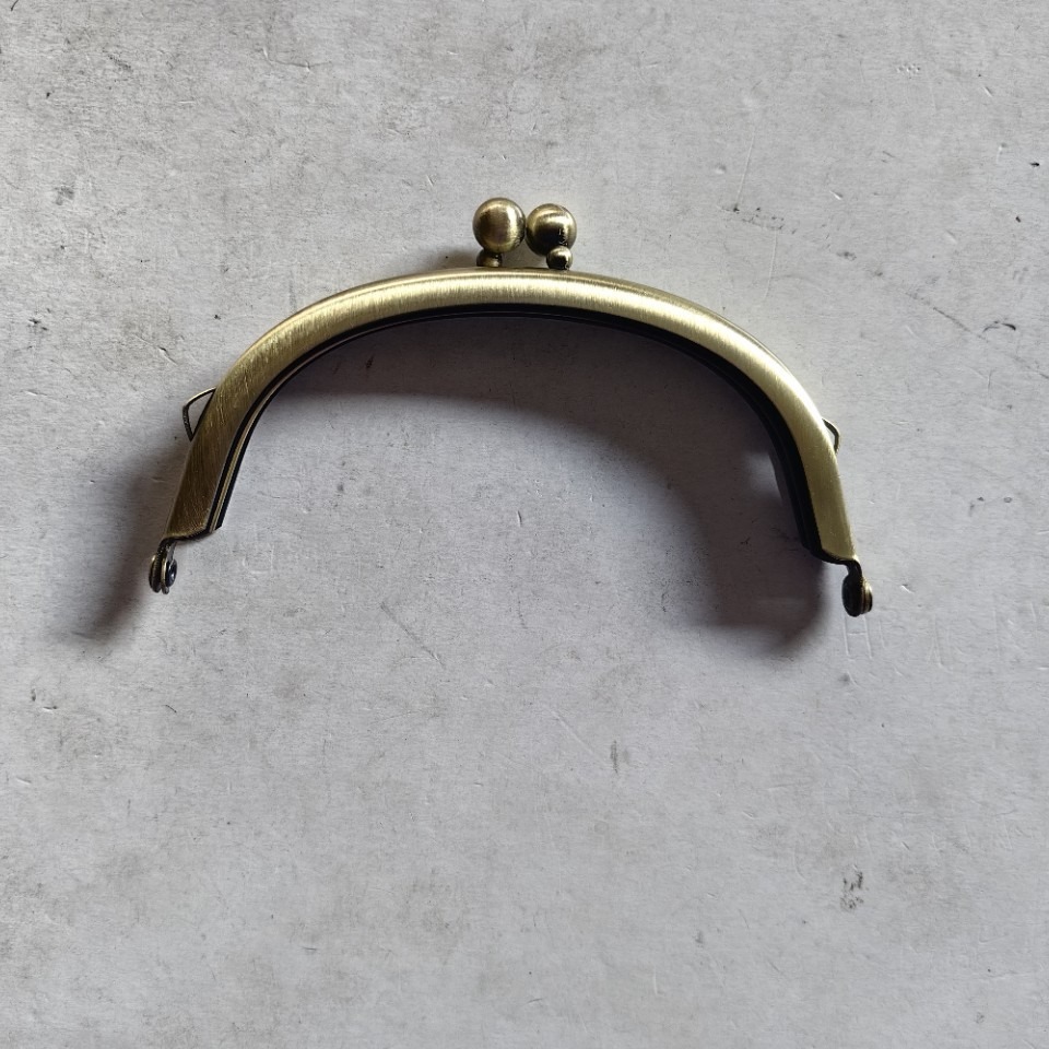 手袋抓钱银斜挎真皮包用口金五金铰铁夹105*50双三角耳青古扫新