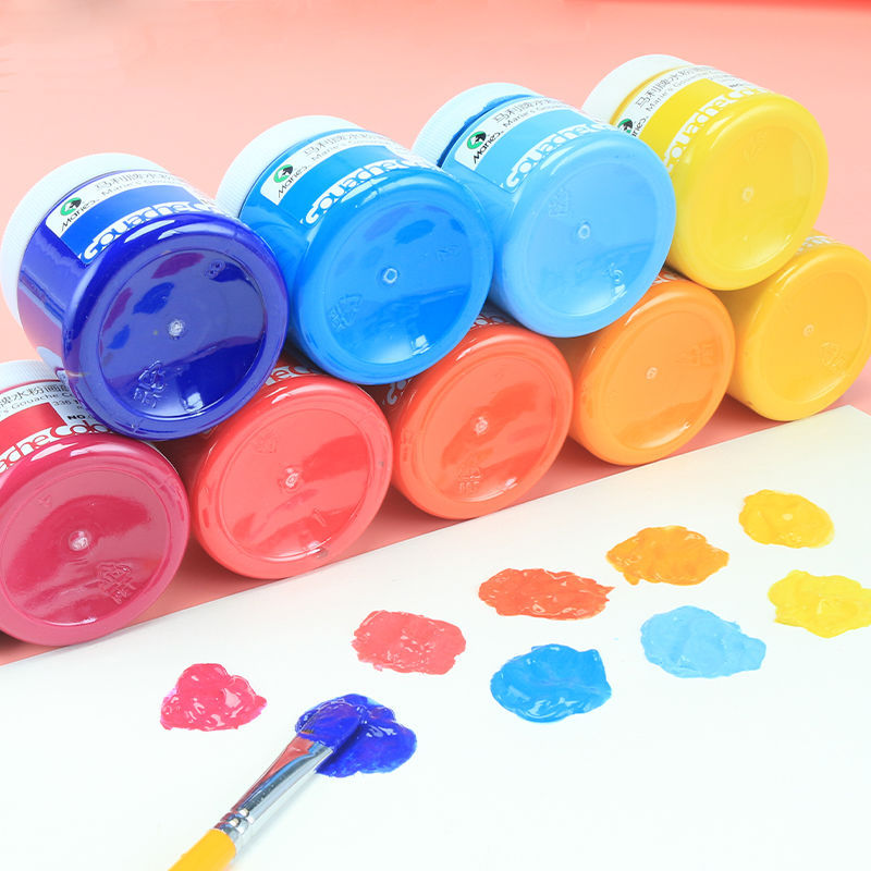 画画颜料水粉画100ml毫升美术单个g1100盒装三原色瓶装金白肉色