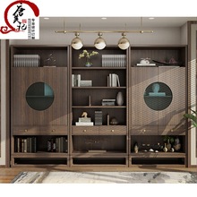 新中式书柜组合实木现代隔断储物柜办公室书房禅意书架家具厂家