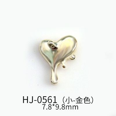 New Niche Advanced Alloy Love Liquid Flow Cool Girl Hot Girl Wind Color Retention Nail Ornament Hj0561