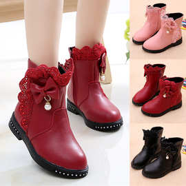 88月销1笔龙岩市女童靴子2022秋冬新款艾莎公主小女孩单靴中大童软底