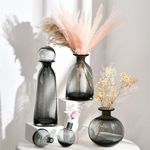北欧ins极简主义艺术轻奢透明玻璃花瓶批发插花创意花艺 插花花器