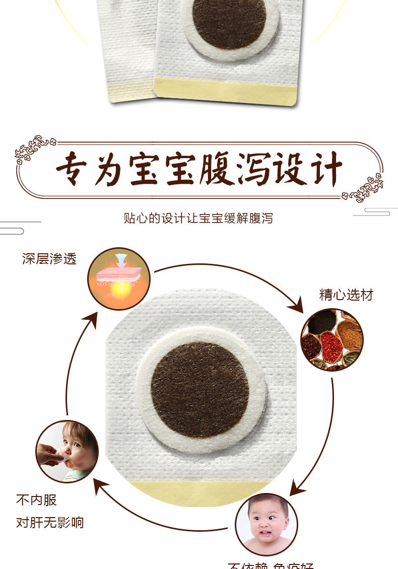 厂家宝宝儿童拉肚子腹泻穴位敷贴 批发推拿按摩小儿肚脐贴