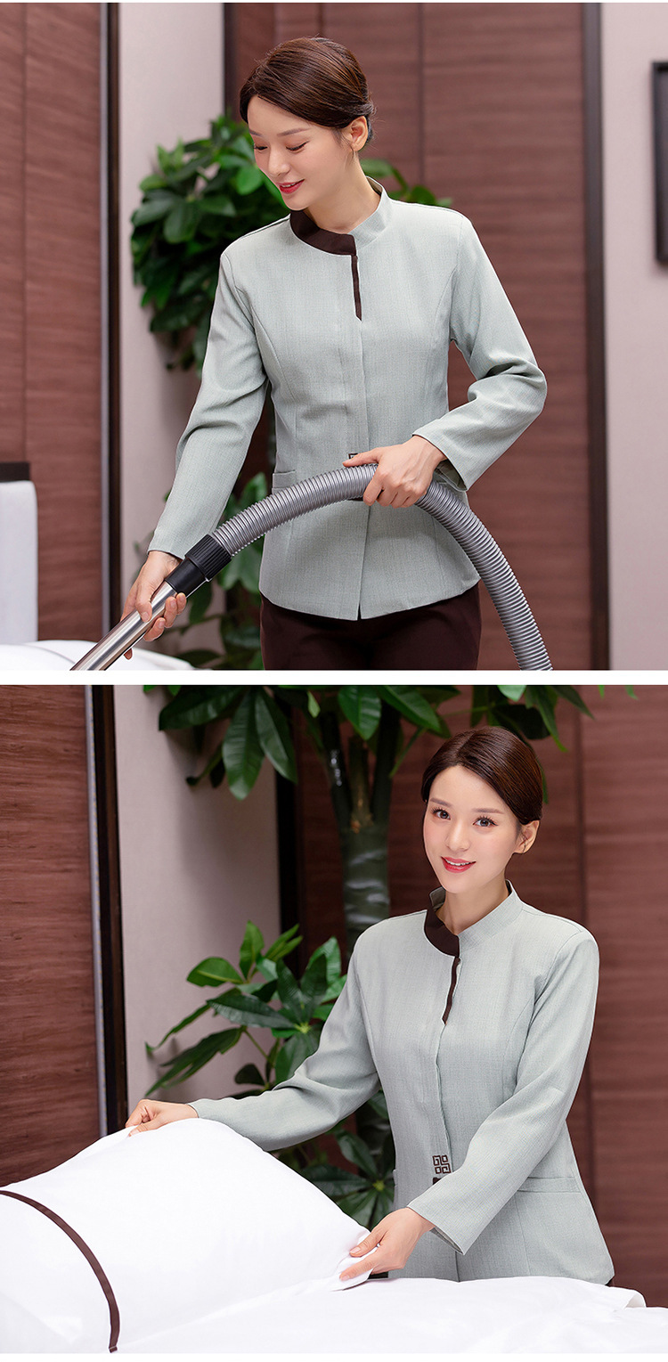 星级酒店保洁工作服秋冬装男女客房服务员医院楼层物业清洁工服装