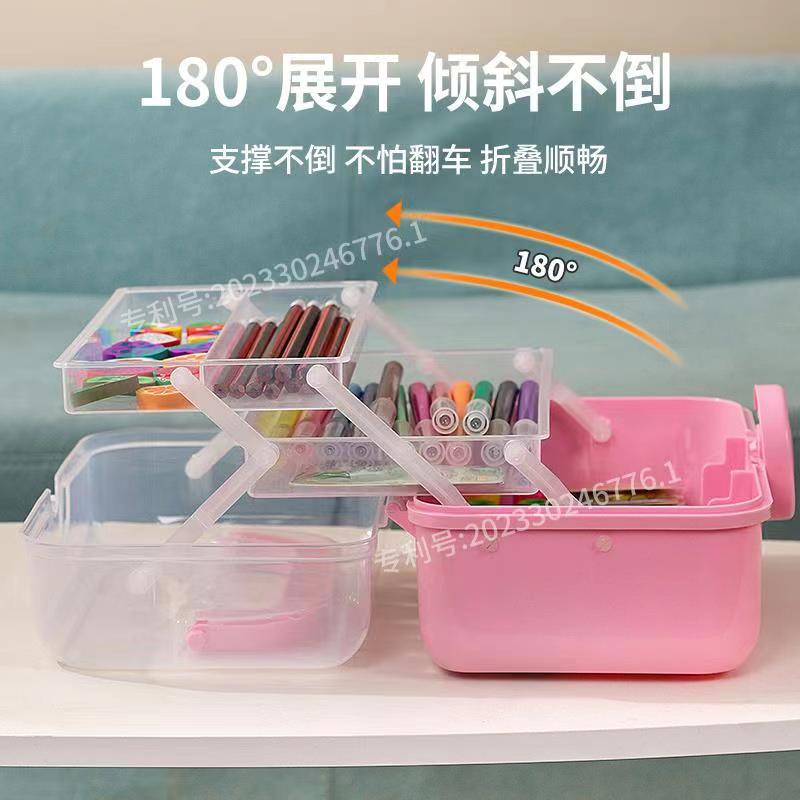 Toy Toolbox Factory Wholesale Transfer Three-Layer Storage Box Transparent Plastic Storage Box Multi-Functional Sundries