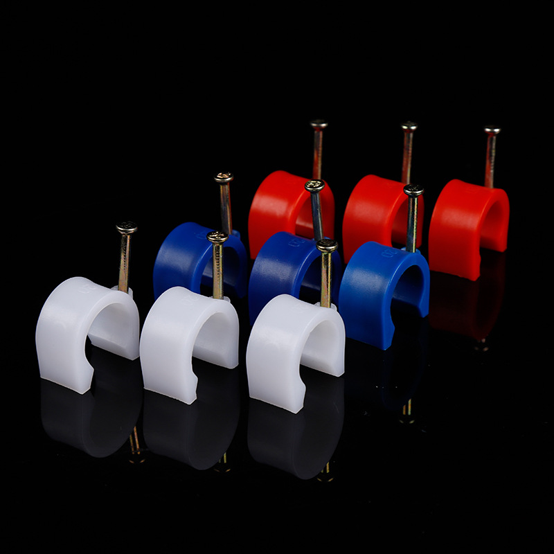 pvc塑料电线卡16 20 25 32钉卡加宽加厚钢钉边卡电线管固定管卡