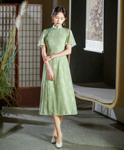 奥黛改良版旗袍夏季新款年轻气质款复古新中式显瘦茶服连衣裙