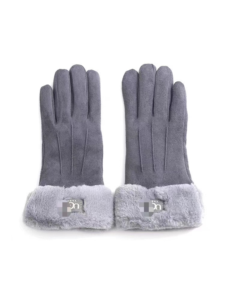 UG Oil Skin Deerskin Fleece-lined Touch Screen Warm Gloves Women's Autumn and Winter Gloves Outdoor Riding Cold-Proof Gloves Wholesale