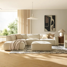 意式极简模块客厅组合沙发北欧直排小户型棉麻布艺豆腐块网红沙发