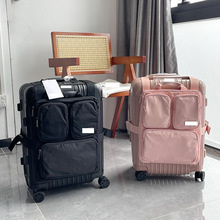 莞产贸易订单 新款20 21寸多功能登机箱行李背带黑色马甲收纳袋
