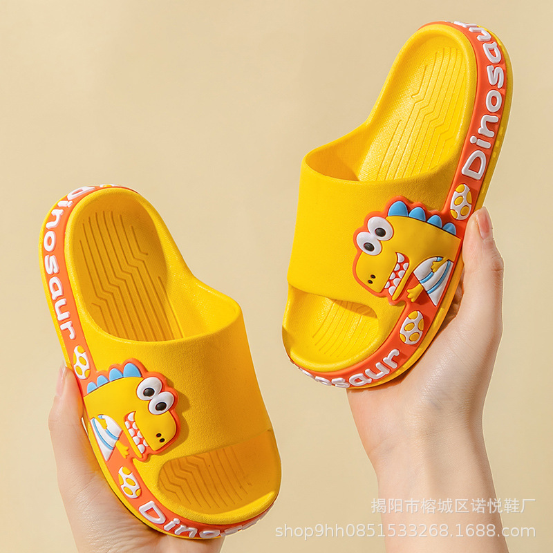 Children's Slippers Summer Men and Women Indoor Soft Bottom Non-Slip Cute Cartoon Dinosaur Baby Bath Bathroom Children's Sandals