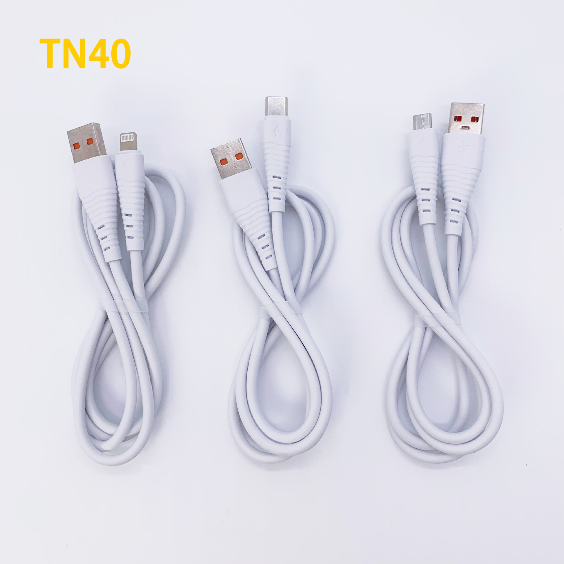 TN40 New PVC Fast Charge Data Cable Support I5 Android TC Smartphone Qc3.0 Function Delivery Supported