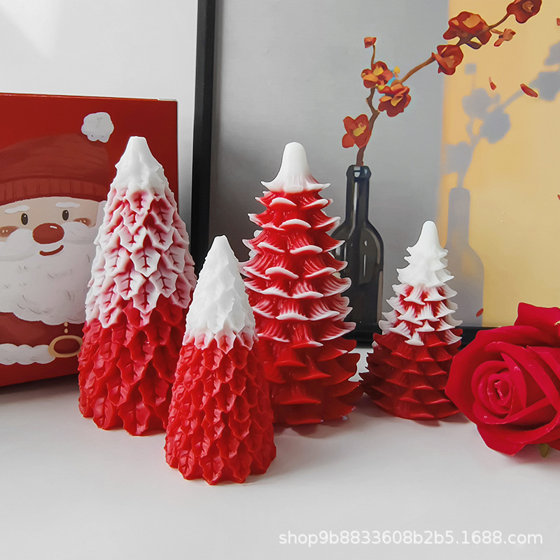 手工圣诞树造型香薰蜡烛创意松树摆件圣诞平安夜礼物伴手礼批发