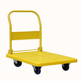 轮塑料平板车拉货搬运车折叠静音仓库工厂载重运货用四轮拖板车复购率