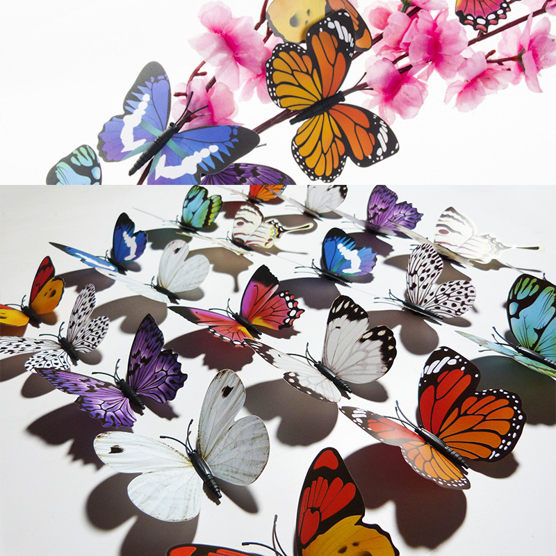 9CM仿真蝴蝶装饰立体3D仿真蝴蝶 卧室家居 工艺蝴蝶家居装饰品