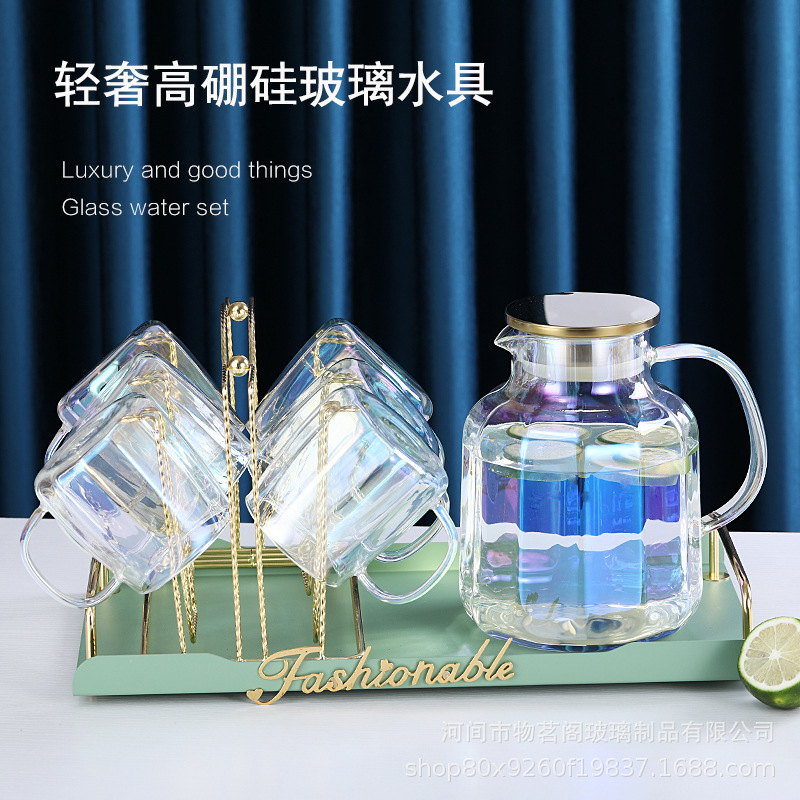 Hot Sale Transparent Large Capacity Cold Water Bottle Chiba Pot Water Pitcher Transparent Pot Colorful Pot Amber High-Grade