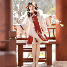 原创设计颂龙春汉服女中国风改良汉元素外套连衣裙套装8993