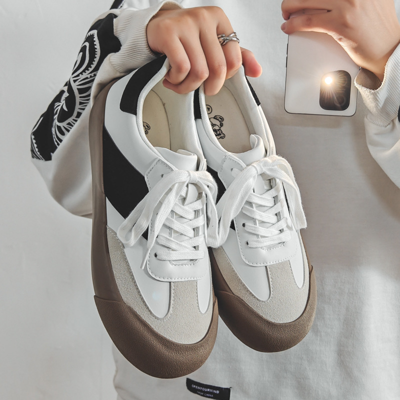 白敬亭同款蓬蓬鞋男女小众复古厚底德训鞋原宿风大头板鞋熊猫鞋潮