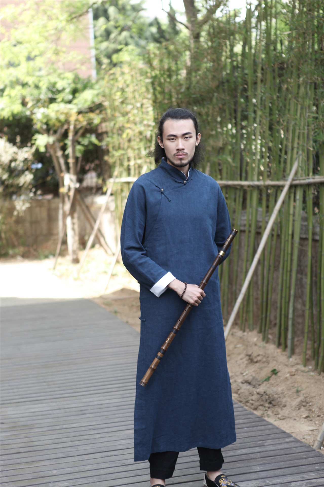 麻凡 中式改良长衫 长袍 民国风 盘扣斜襟衣 茶禅服 道袍