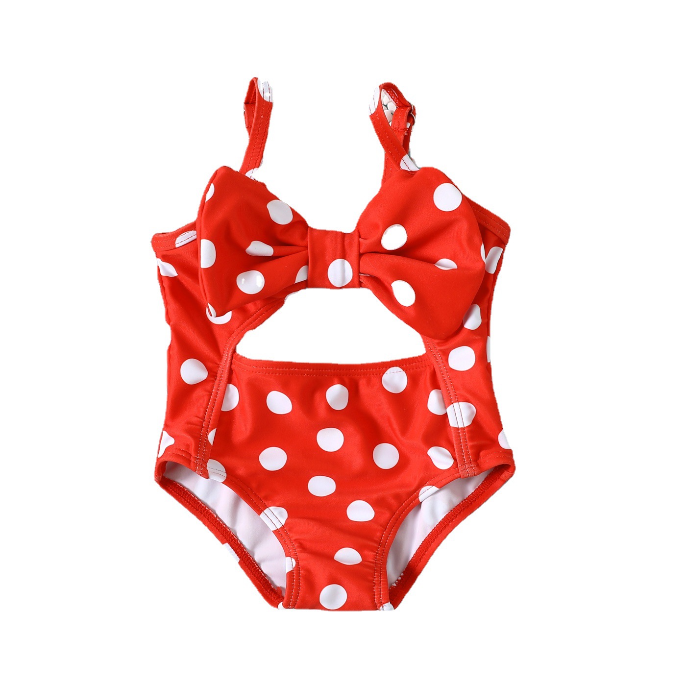 Baby One Piece Swimsuit Girl Polka Dot Backless Bow Baby Girl Swimsuit