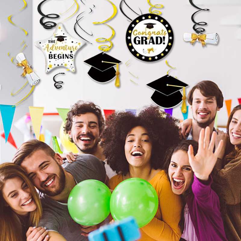 2021毕业季螺旋挂饰房顶彩色挂件毕业典礼派对装饰用品教室装饰