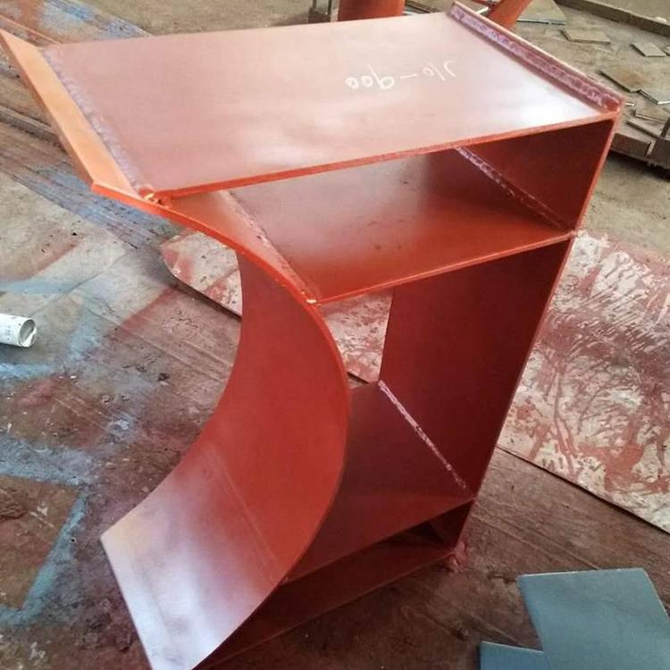 大口径钢板弧形滑动托架 j10座式管托曲面槽固定导向支座d159*219