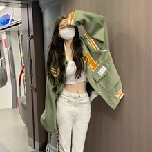 【绣花】美式棒球服2024春秋新款外套女宽松百搭夹克街头潮人