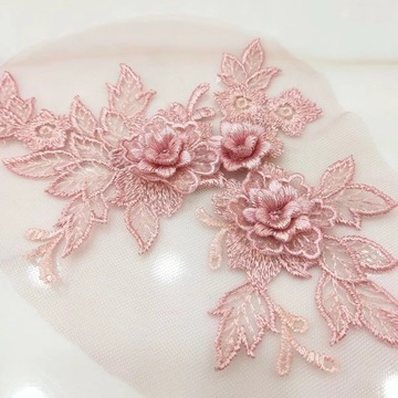 蕾丝花朵布贴刺绣补丁衣服装饰贴花白色大号贴布婚礼头饰头花