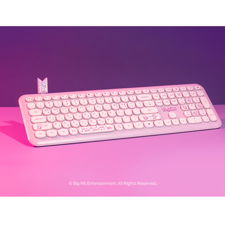 韩国tiny tan卡通可爱创意键盘便携式适用女生办公无线键盘