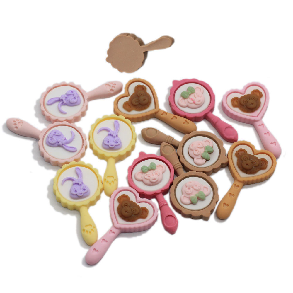 抖音热卖卡通达菲黛露紫色兔子哑光爱心魔法棒镜子树脂diy配件