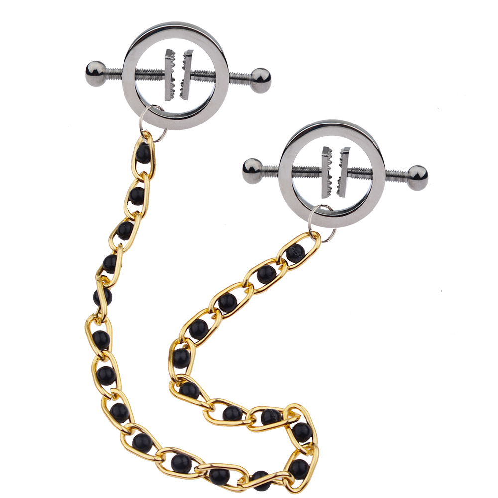 成人用品情趣sm乳夹调情咪咪夹珍珠链子顶板乳夹性用品夫妻乳夹