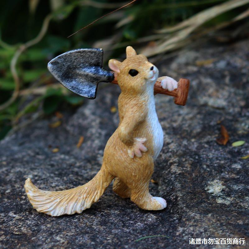 松鼠摆件花园树脂个性微园林创意松鼠家居车载系庭院装饰工艺品