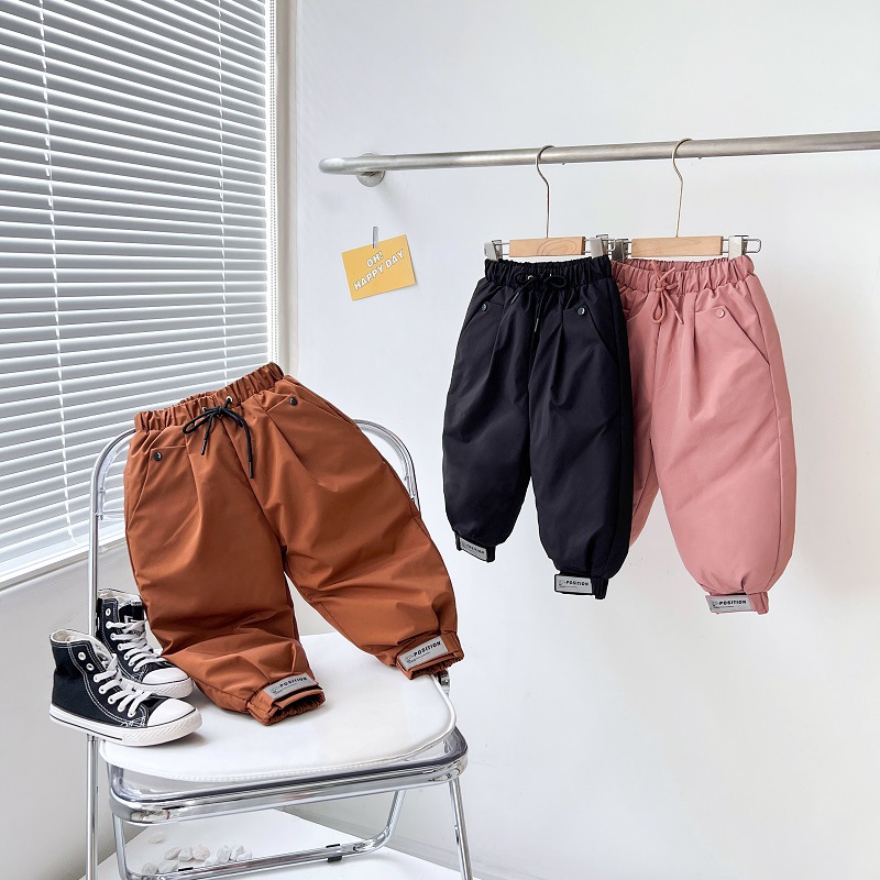 2022 Winter New Children's Down Pants for Boys and Girls Thickened Warm Baby Small and Medium-sized Children's Outer Wear Cotton Pants image