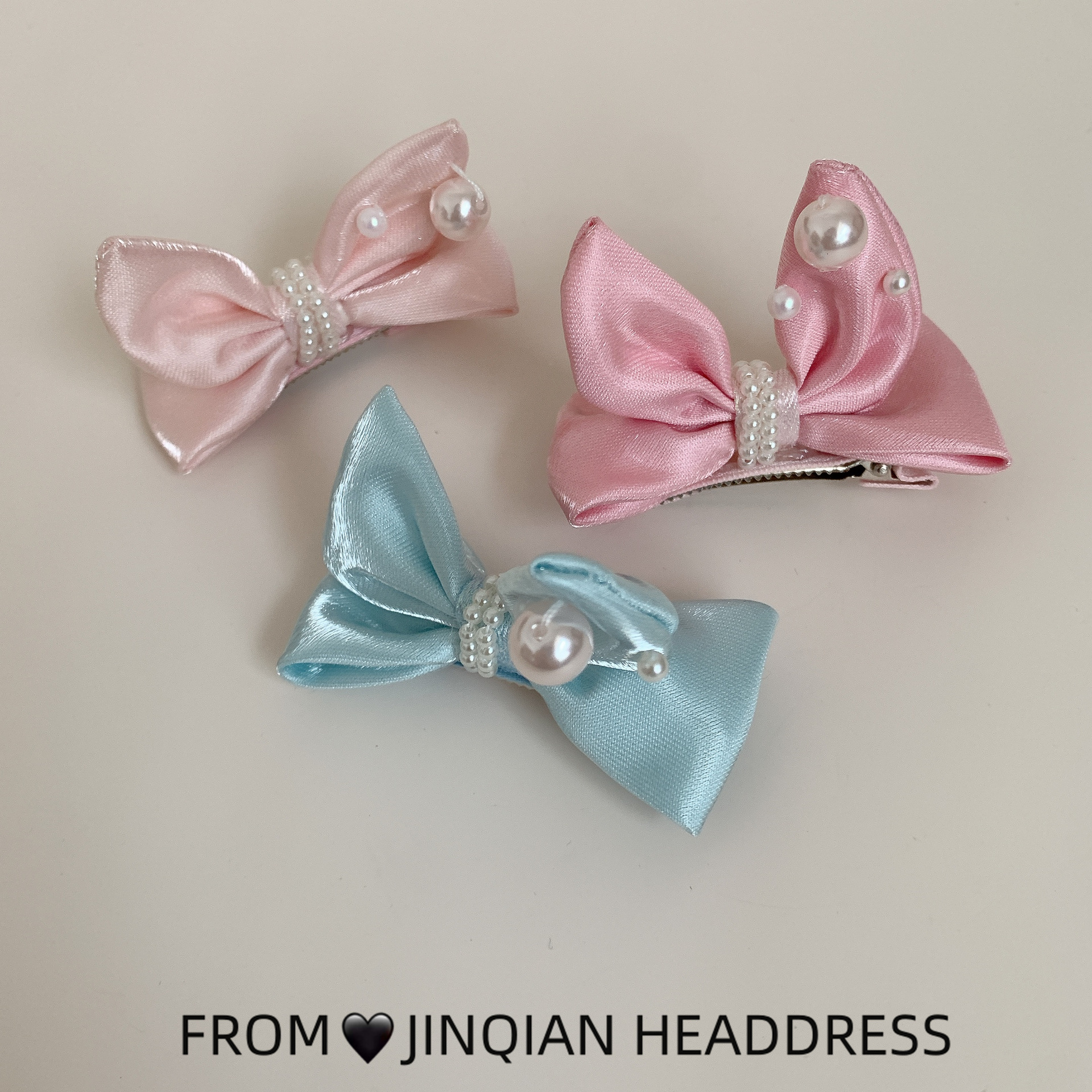 新款可爱韩系珍珠蝴蝶结发夹儿童发卡女公主顶夹压夹女童平夹发饰