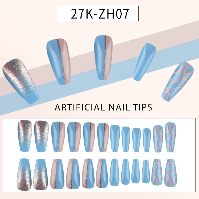 Foreign Trade Exclusive for Fake Nails Nail Tip Patch Hot Sale Lengthened Ballet Nail Nail Beauty Tool Set Finished Product Wholesale Customization