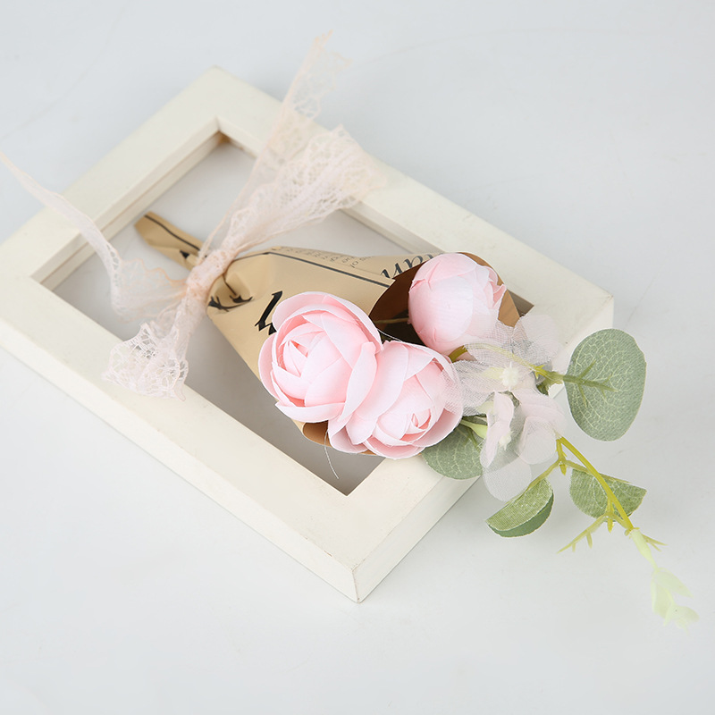 工厂迷你英文纸玫瑰小花束 假花绢花 拍摄道具 diy伴手礼装饰告白