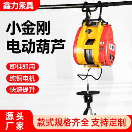小金刚电动葫芦家用220V钢丝绳便携电动葫芦悬挂式微型卷扬机吊机