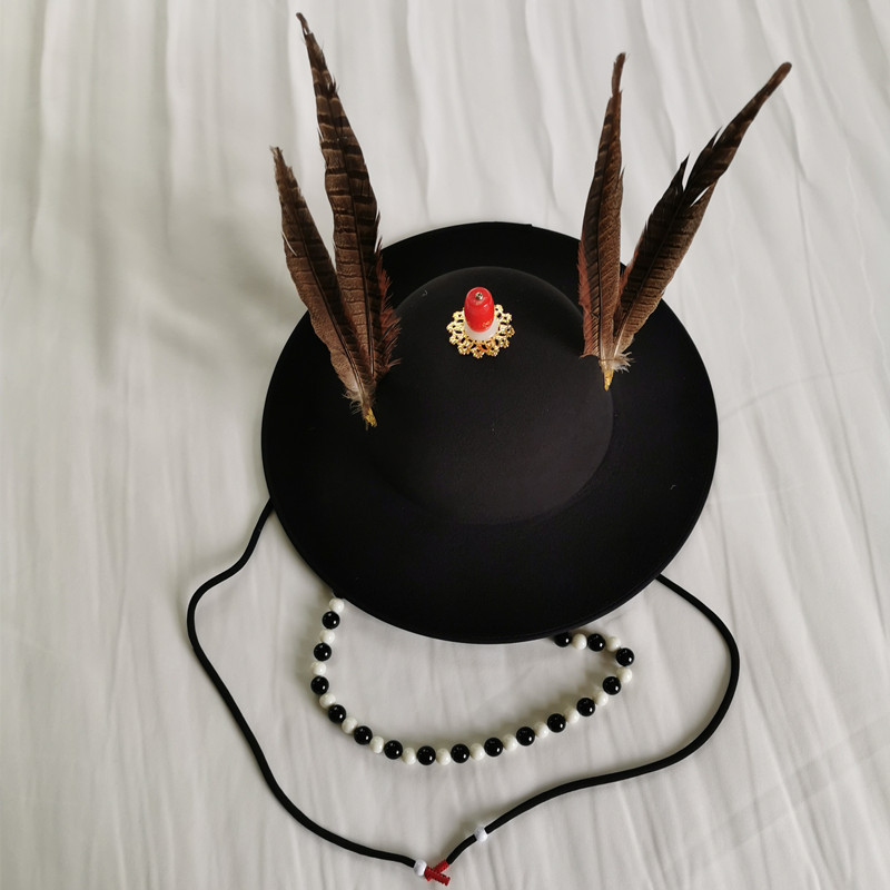 汉服必备明制帽子男女锦衣卫飞鱼服圆领袍飞碟盔儿童古装毛呢大圆