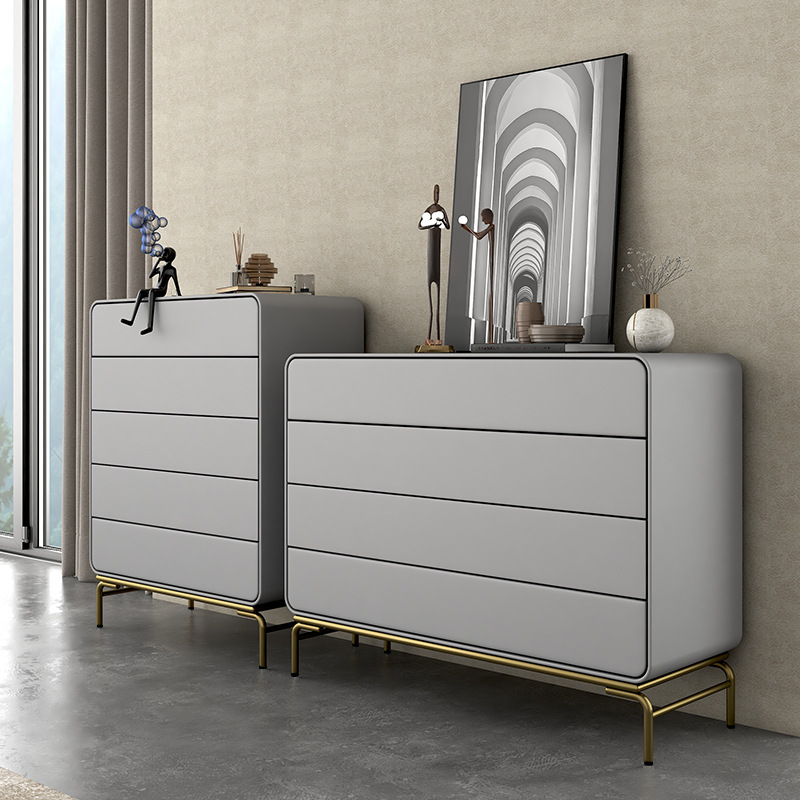 意式轻奢五斗柜简约现代卧室柜子靠墙客厅收纳柜储物柜抽屉柜玄关