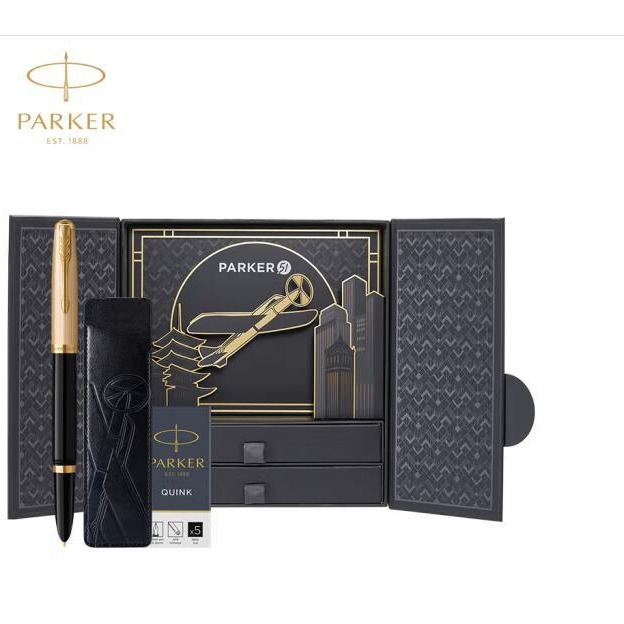 派克(parker)钢笔商务办公送礼51系列豪华黑色墨水笔 高档礼盒