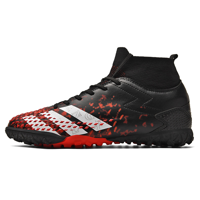 跨境外贸足球鞋 男高帮ag长钉青少年学生训练鞋鸳鸯男女球鞋大码