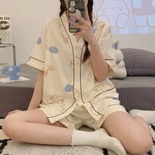 月子服夏季薄款产后短袖短裤孕妇哺乳睡衣夏天产妇喂奶家居服套装