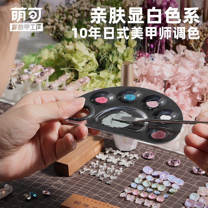 Flash Wear Nail Nail Patch 2023 New Nail Sticker Finished Product High-Grade Ice-Permeable Fake Nail Patch Wedding Nail