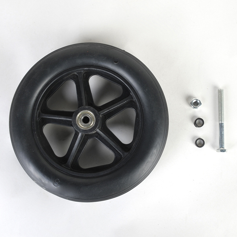 衡互邦轮椅配件前小轮子带轴承6寸7寸8寸万向轮pu橡胶轮免充气/对