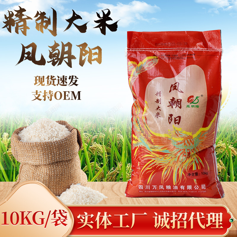 四川厂家供应10kg/袋凤朝阳精制大米 家用当季新米酒店食堂用米