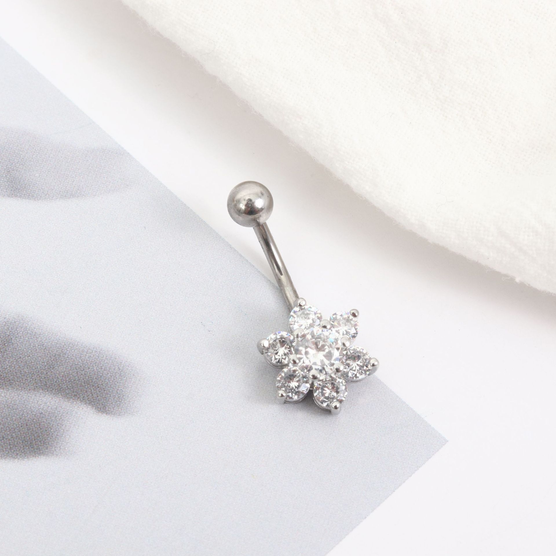 女款欧美性感几何形肚脐环 螺纹穿孔不锈钢脐钉 个性穿刺饰品批发