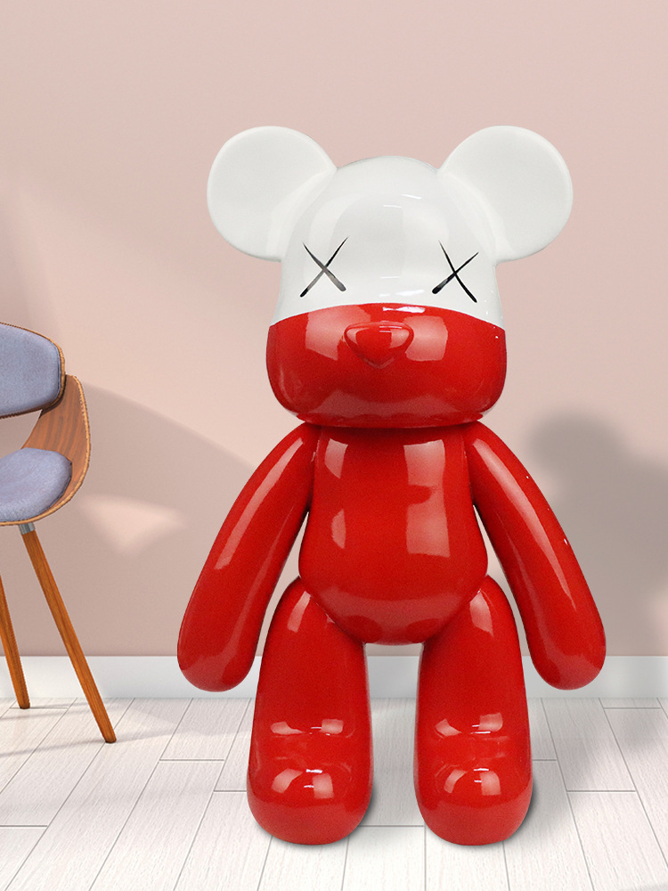 0成交105件kaws公仔厅芝麻街客装饰摆件暴力熊摆件动漫手办模型树脂