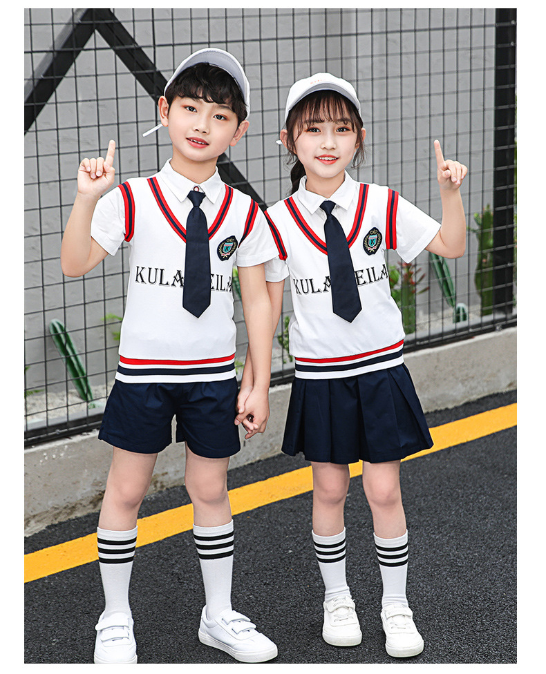 小学四年级校服图片短裙女英伦风合唱团演出幼儿园老师服装毕业照