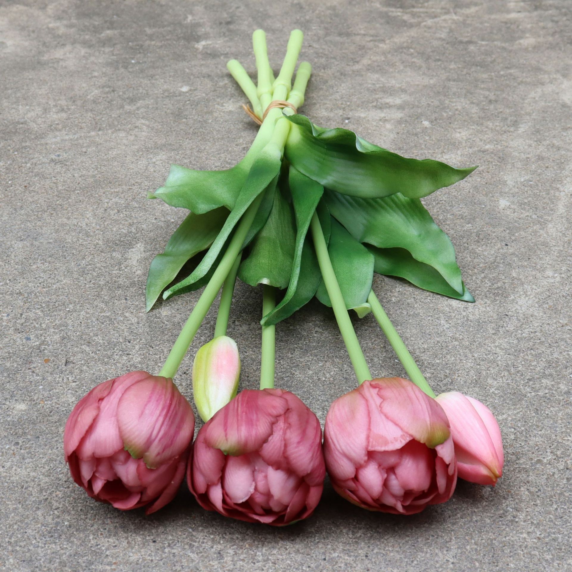仿真花批发高仿手扎多层软胶郁金香假花婚庆装饰摆件花艺PE花材