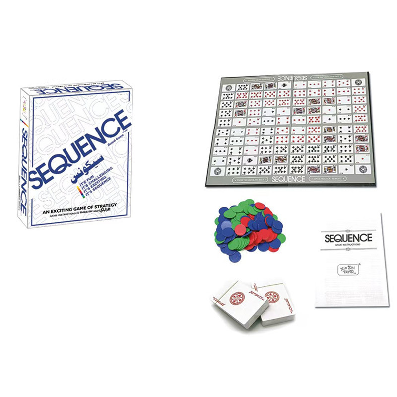 Cross-Border Sequence Game English Sequence Camouflage Fancy Five-in-a-Row Board Game Party Game Card